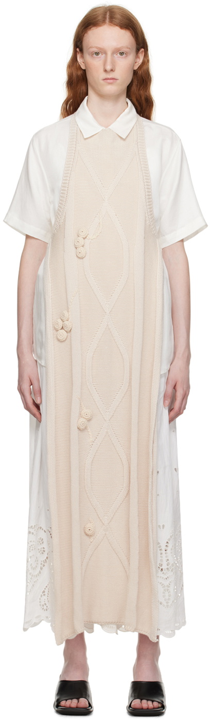 S.S.Daley Beige Elvina Apron Midi Dress
