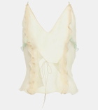 Fendi Sheer ruffled silk chiffon top