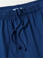 Stray Rats - Straight-Leg Printed Cotton-Jersey Shorts - Blue
