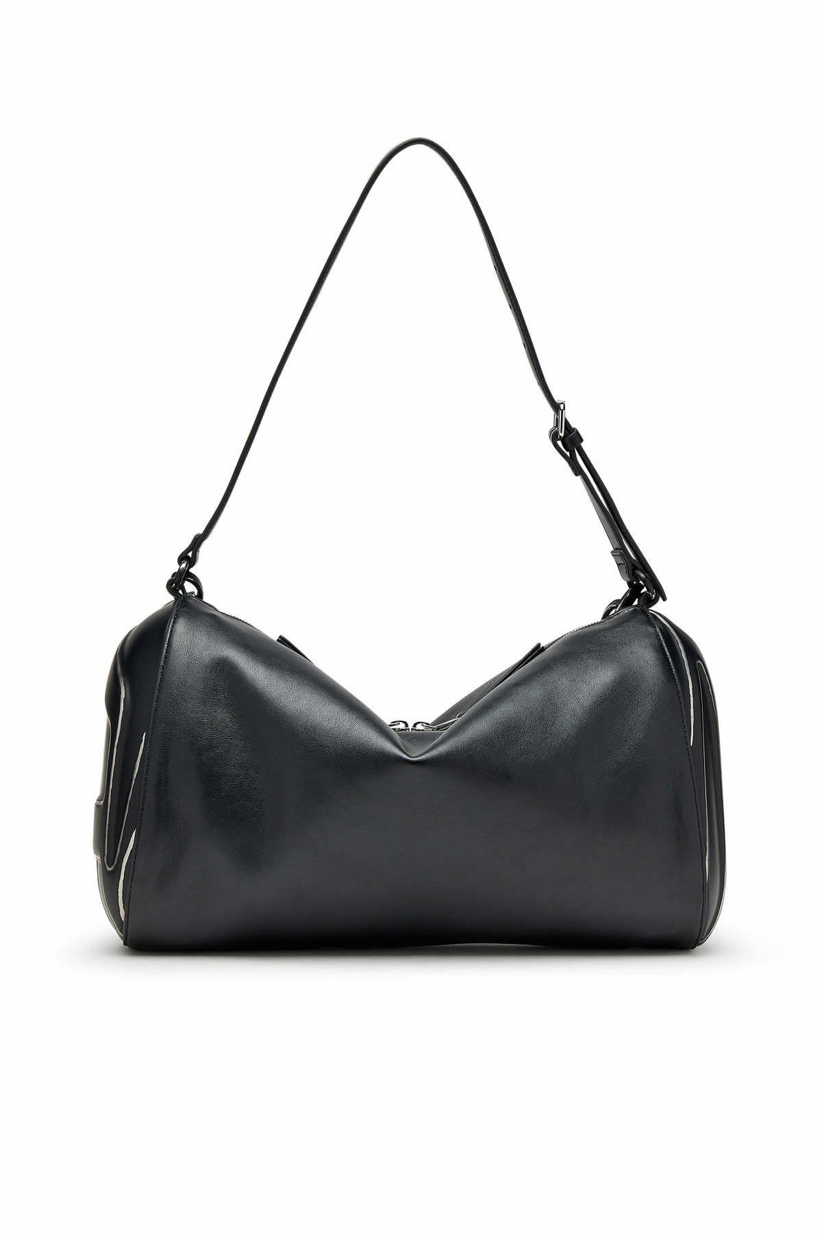 Diesel Load-D-Shoulder bag in brushed laminated PU - Shoulder Bags - Unisex - Black