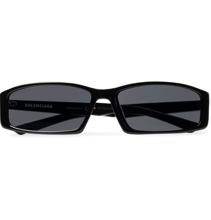 Photo: Balenciaga - Rectangle-Frame Acetate Sunglasses - Black