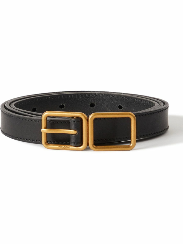 Photo: SAINT LAURENT - 3cm Leather Belt - Black