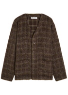 Our Legacy Checked Brushed Wool-blend Cardigan Multicoloured 1