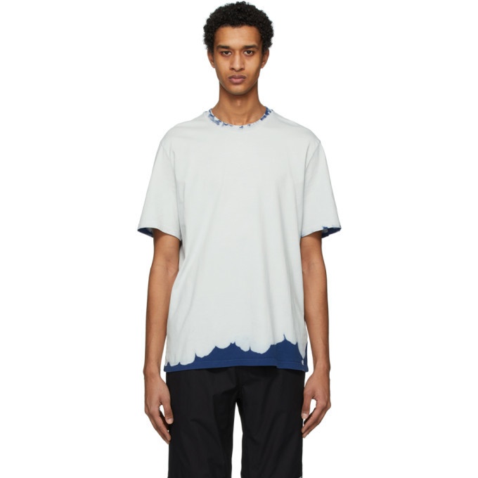 Photo: MSGM Grey and Navy Bleached Effect T-Shirt