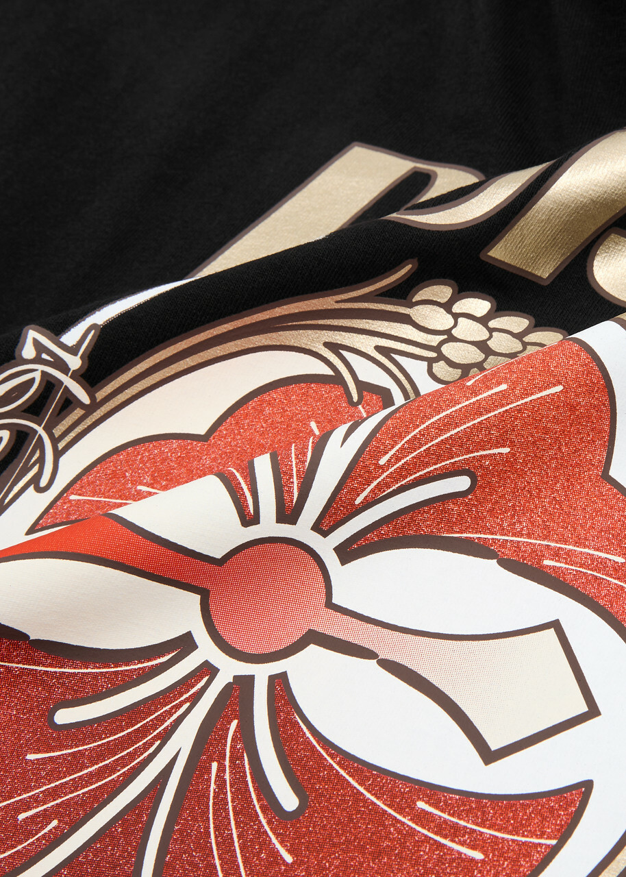 Evisu Hanafuda Kamon Printed Cotton T-shirt Black