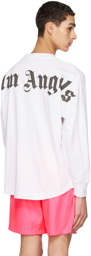 Palm Angels White Bonded Long Sleeve T-Shirt