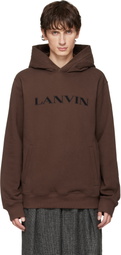 Lanvin Brown 'Lanvin' Embroidered Cotton Hoodie