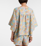 Chloé Floral gathered cotton top