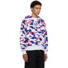 BAPE White & Blue STA Strike Camo Shark Full Zip Hoodie