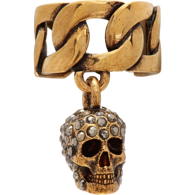 Photo: Alexander McQueen Gold Chain and Skull Ear Cuff
