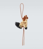 Loewe Paula's Ibiza Giraffe raffia leather-trimmed bag charm