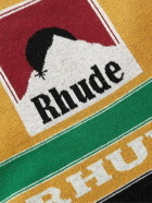 Rhude - Ayrton Logo-Jacquard Wool and Cashmere-Blend Sweater - Yellow