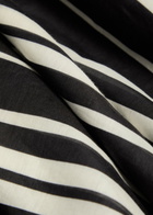 Tory Burch Striped Belted Cotton-blend Kaftan Dress Black
