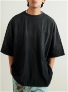 KAPITAL - Patchwork Printed Cotton-Jersey T-Shirt - Black