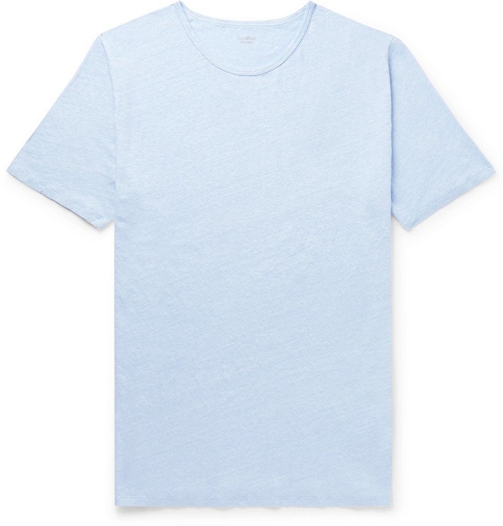Photo: Hartford - Mélange Linen-Jersey T-Shirt - Light blue