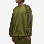 Needles Men's Poly Smooth Crew Neck Sweatshirt in Olive