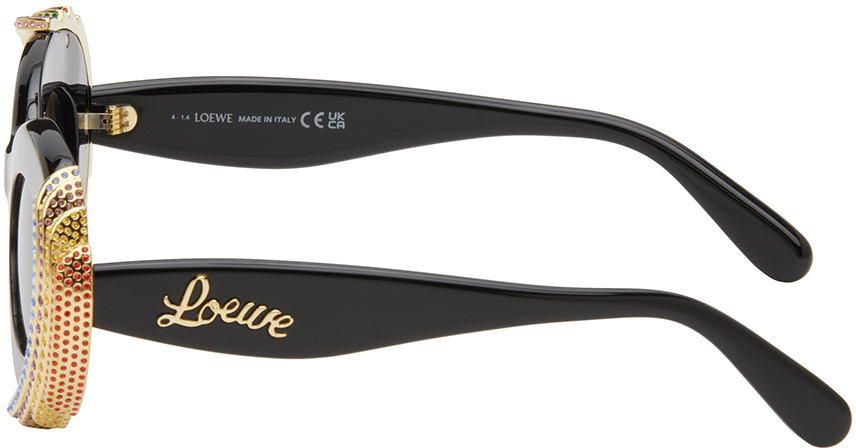 LOEWE Black Pavé Oval Sunglasses Loewe