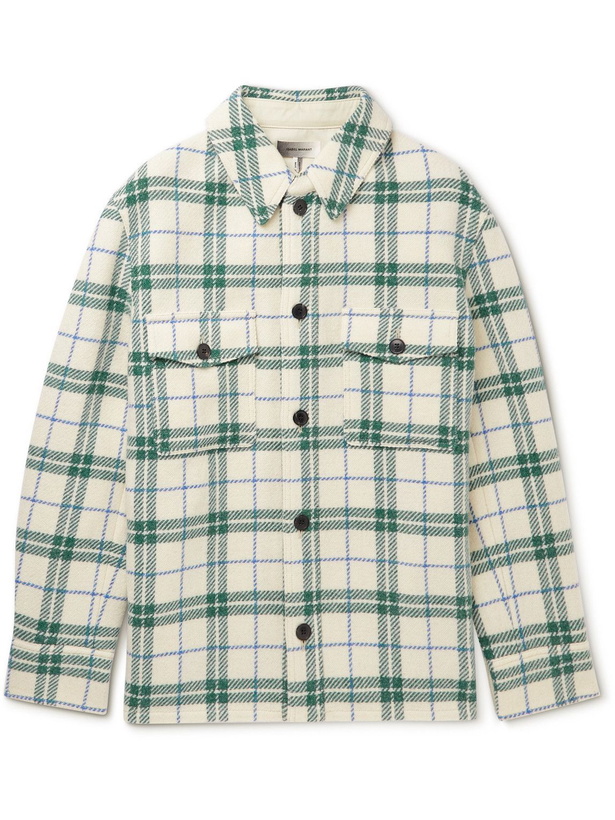 Photo: Isabel Marant - Gervon Checked Virgin Wool Shirt Jacket - Green