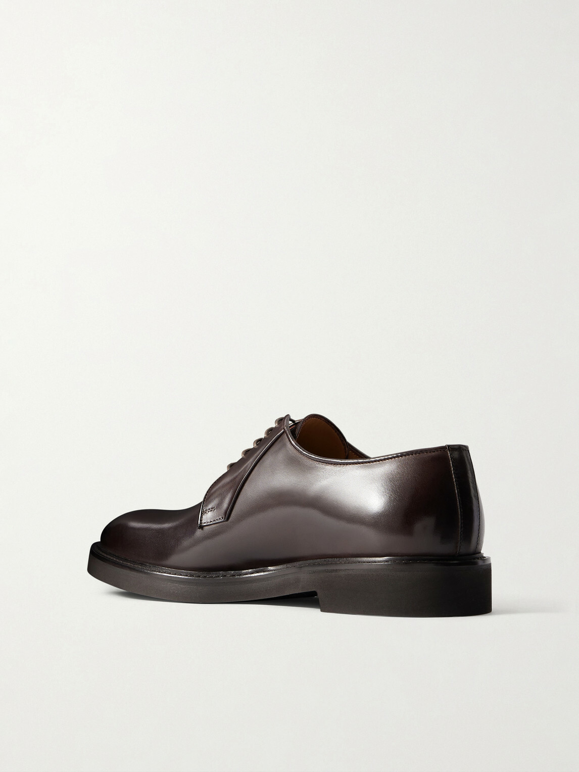 Mr P. - Leather Derby Shoes - Brown
