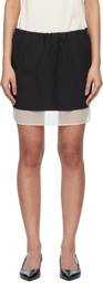 Kijun Black Sheer Layered Miniskirt