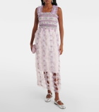 Susan Fang Fringed floral midi skirt