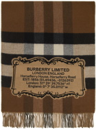 Burberry Brown Cashmere Location Motif Check Scarf