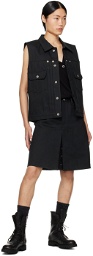 TAKAHIROMIYASHITA TheSoloist. Black Six-Pocket Denim Skirt