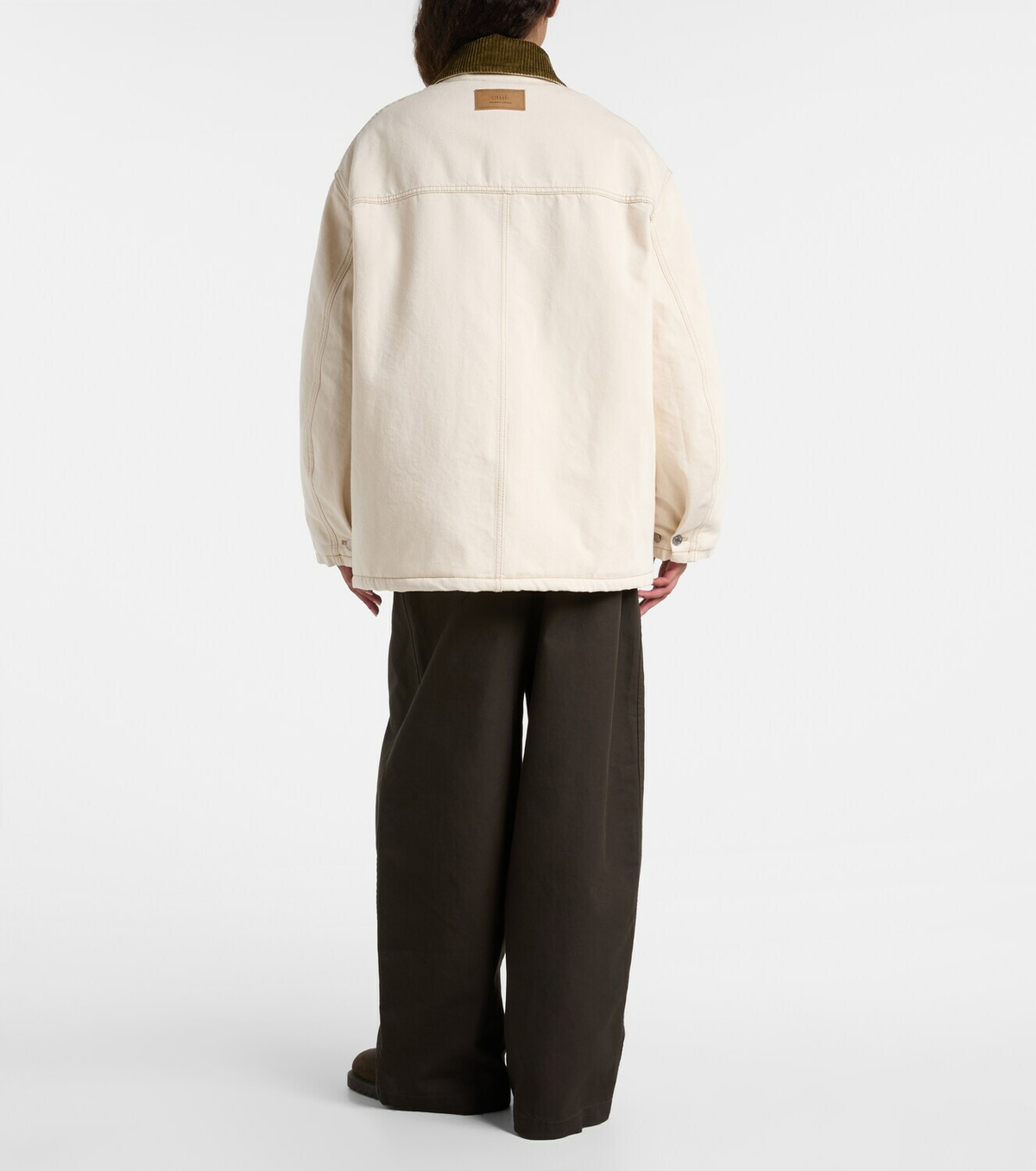 Ami Paris Corduroy-trimmed cotton twill field jacket