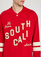 Amiri South Cali Appliquéd Cotton Football T-shirt White And Red