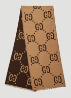 GG Logo Jacquard Scarf in Brown