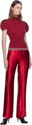 Edward Cuming Red Slink Tailored Trousers