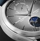 Baume & Mercier - Clifton Baumatic Automatic Moon-Phase 42mm Stainless Steel and Alligator Watch, Ref. No. M0A10548 - Gray