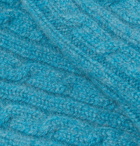 Emma Willis - Cable-Knit Stretch Cashmere-Blend Socks - Blue