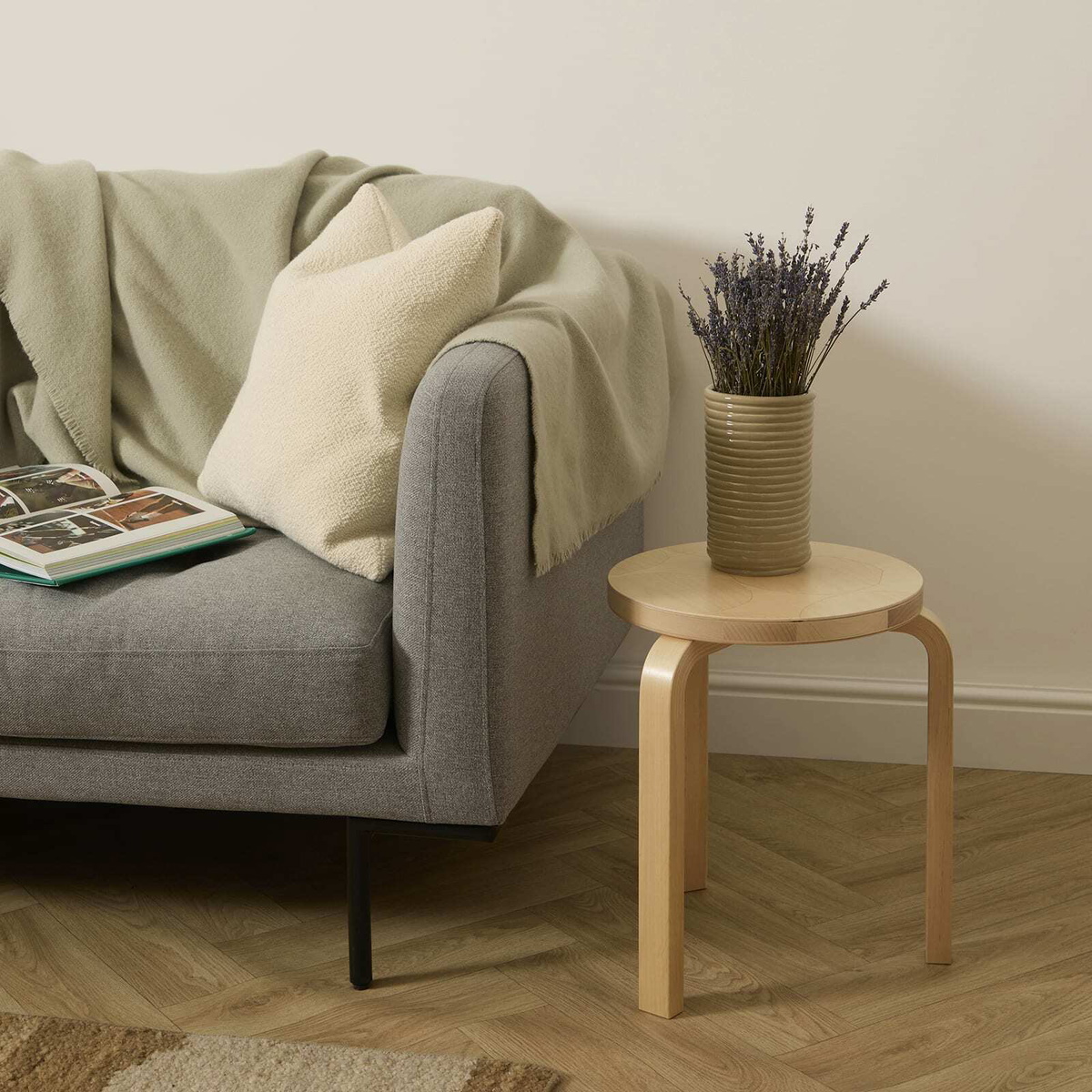 Artek x Marimekko Stool 60 - Kivet in Solid Birch 