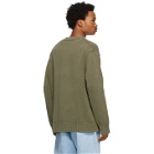 Acne Studios Khaki Cotton V-Neck Sweater