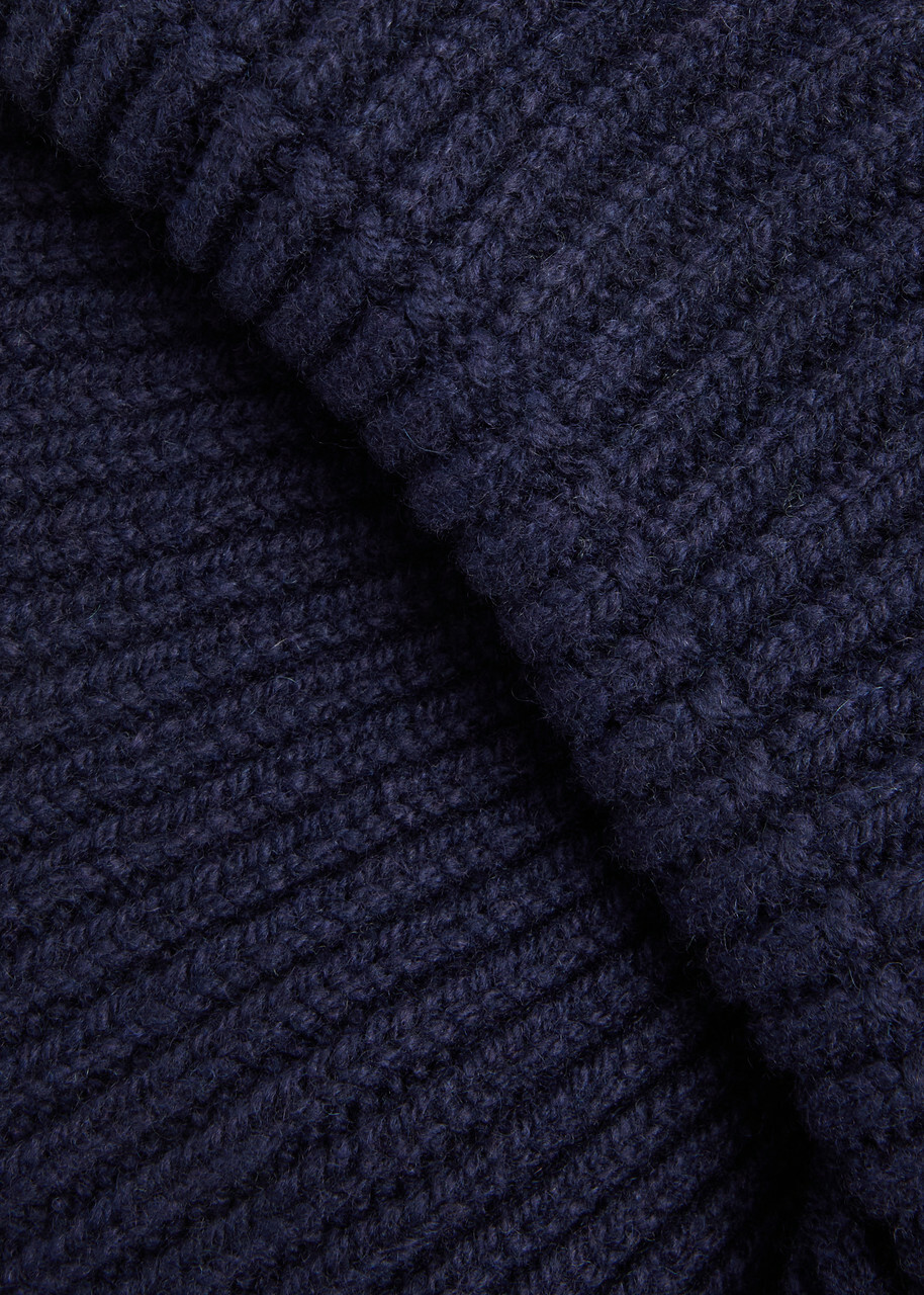 John Smedley Ribbed Cashmere-blend Beanie - Navy - One Size