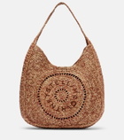 Stella McCartney Logo Small raffia shoulder bag