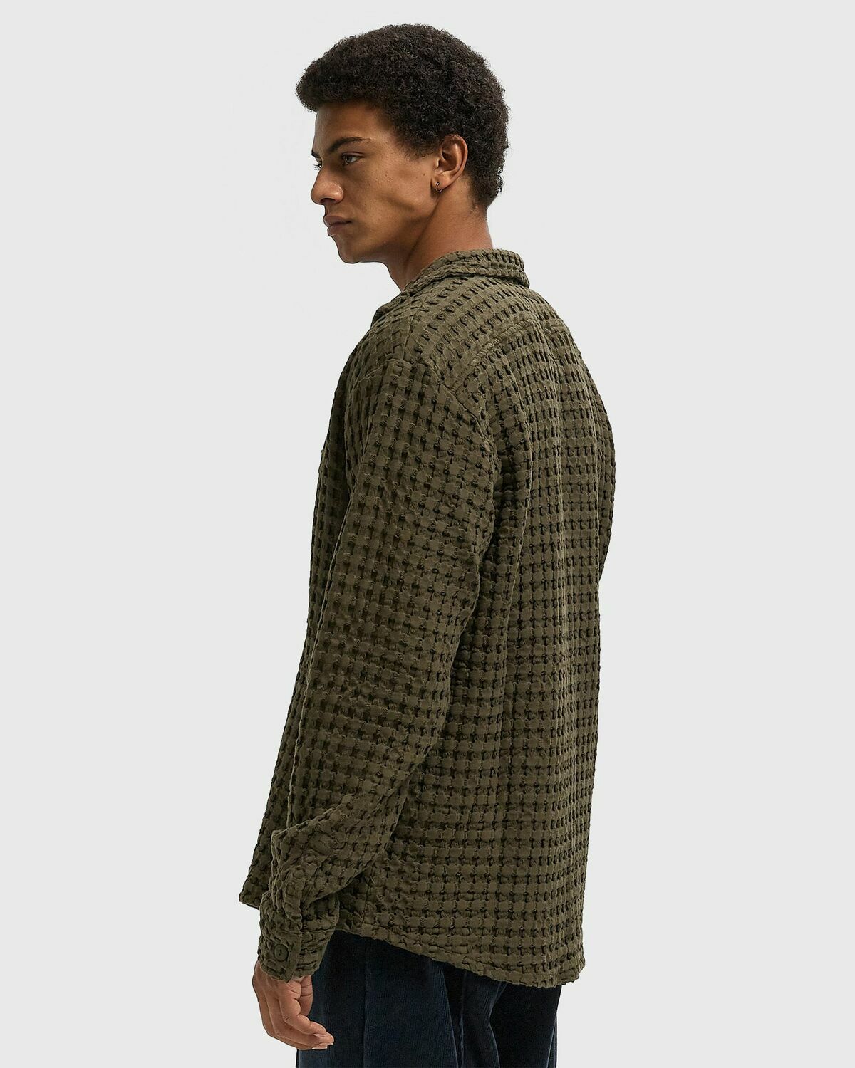 OAS Turtle Waffle Cuba Long Sleeve Green Mens Longsleefe