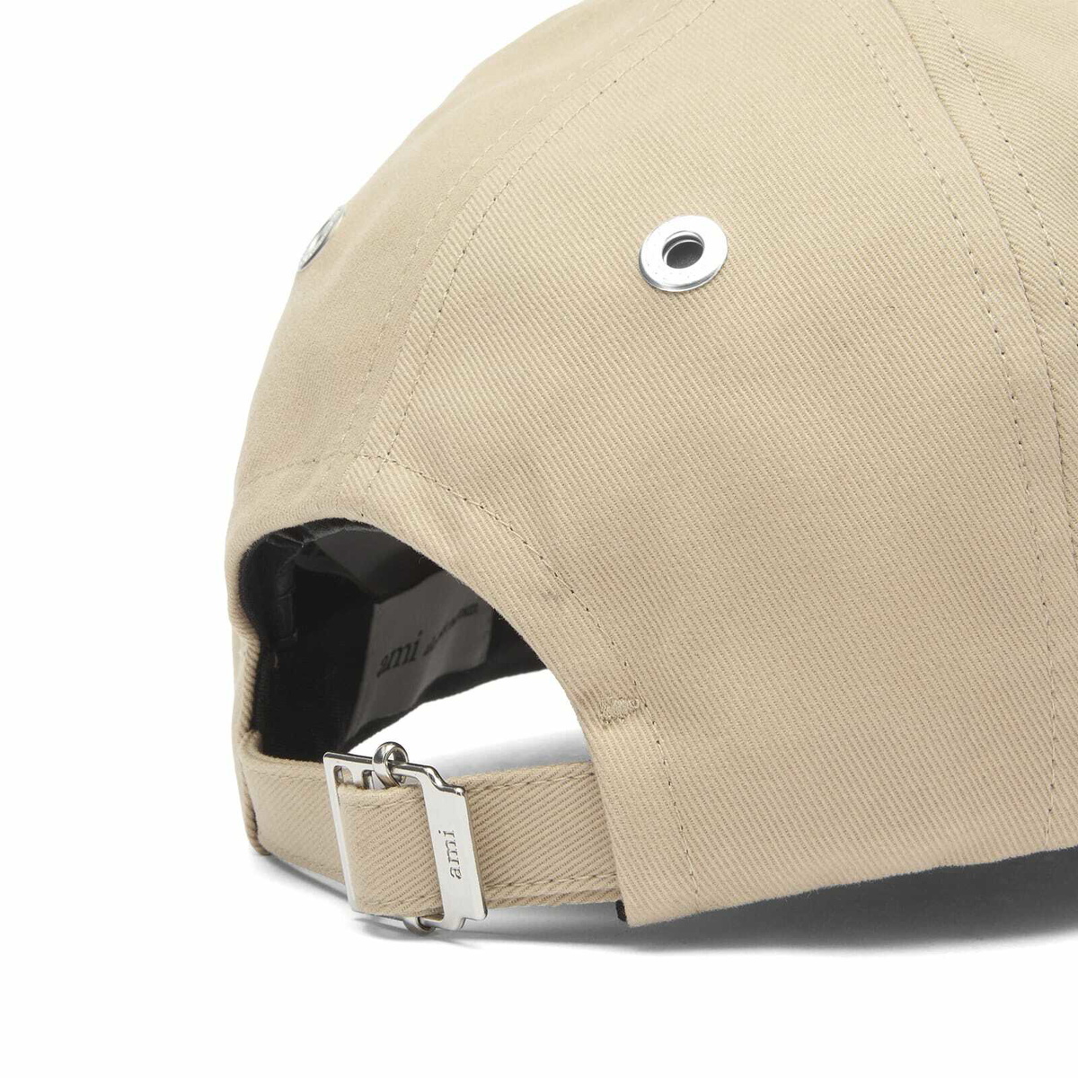 AMI Paris Men's Bicolor Cap in Beige Taupe/Blanc Creme AMI