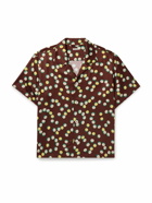BODE - Bubble Camp-Collar Printed Satin-Twill Shirt - Brown