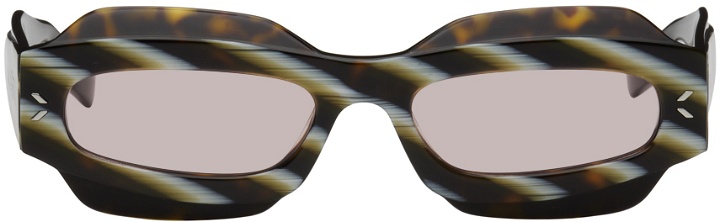 Photo: MCQ Brown Rectangular Sunglasses