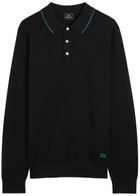 PS Paul Smith Logo-embroidered Cotton Polo Shirt Black