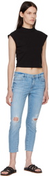 FRAME Black Cotton Tank Top