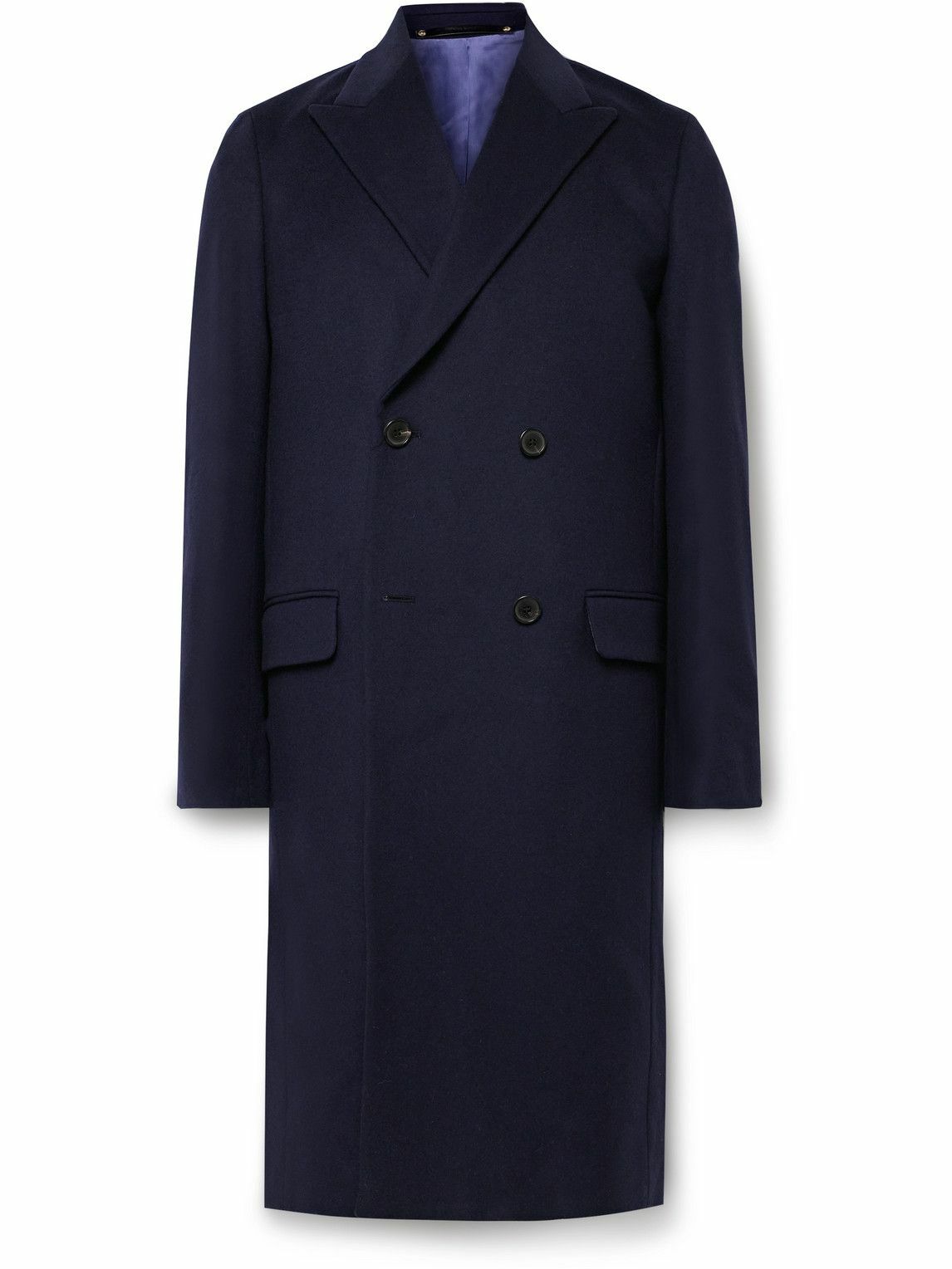 Paul Smith - Double-Breasted Wool and Cashmere-Blend Coat - Blue Paul Smith