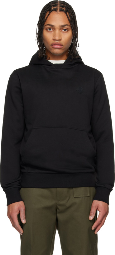 Photo: Moncler Black Tonal Back Logo Cotton Hoodie
