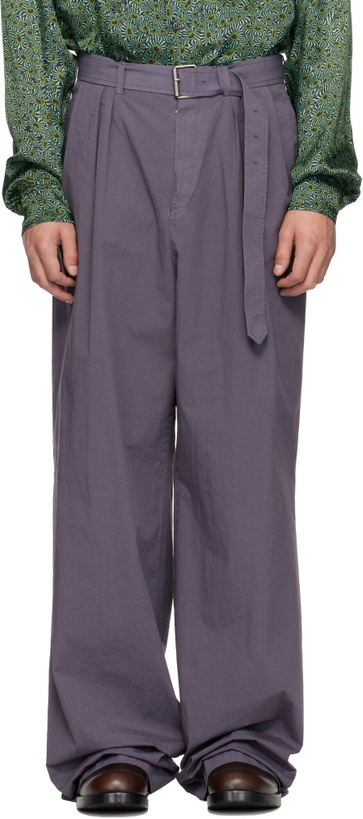 Photo: Dries Van Noten Purple Poplin Trousers