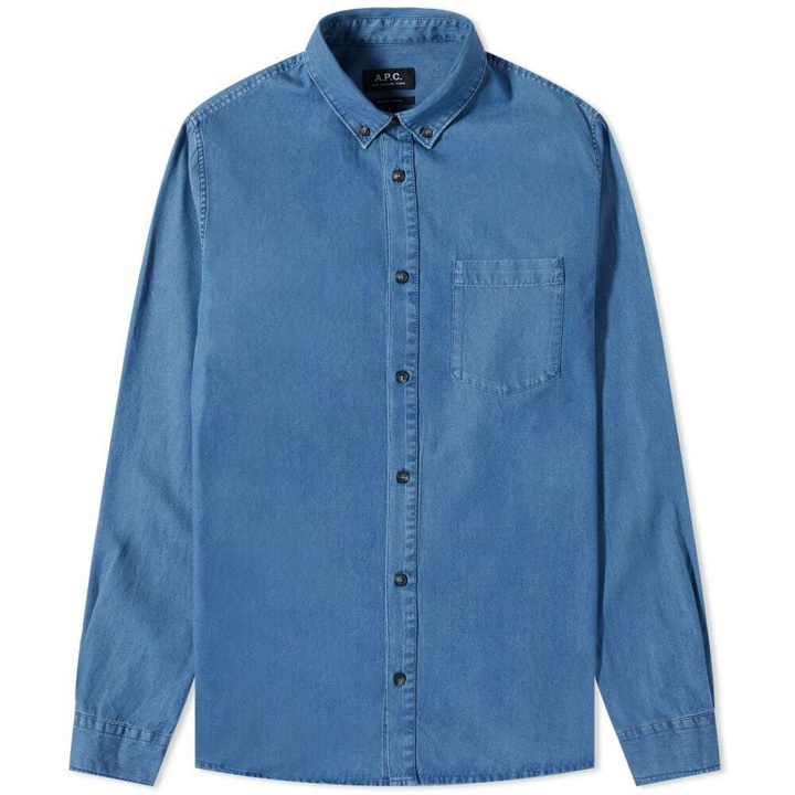 Photo: A.P.C. Harry Button Down Denim Shirt