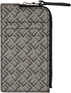 Dunhill Grey Logo Zip Card Holder