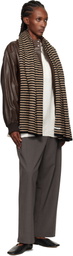 Carter Young Black & Beige Wool Leigh Scarf