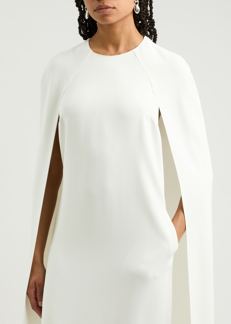 Stella Mccartney Cape-effect Midi Dress White